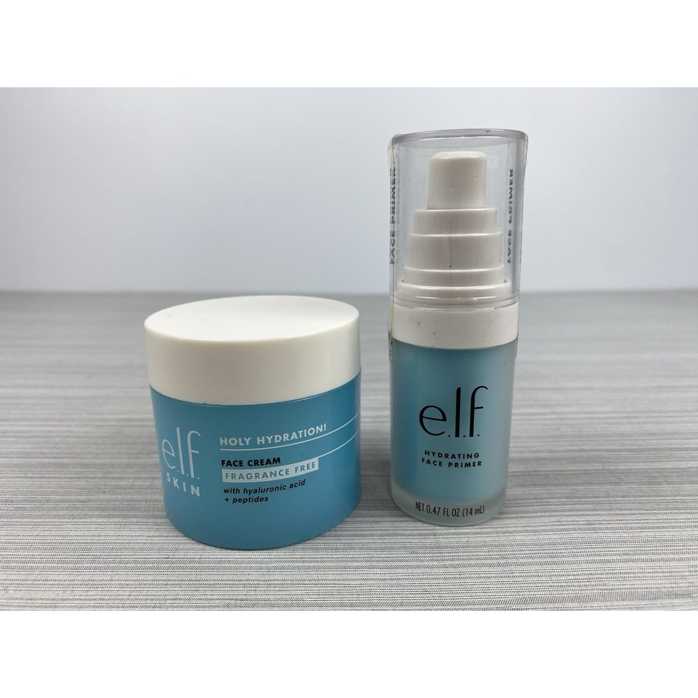 E.L.F. Hydrating Face Primer 0.47 FL Oz & Holy Hydration Face Cream 1.76 Oz